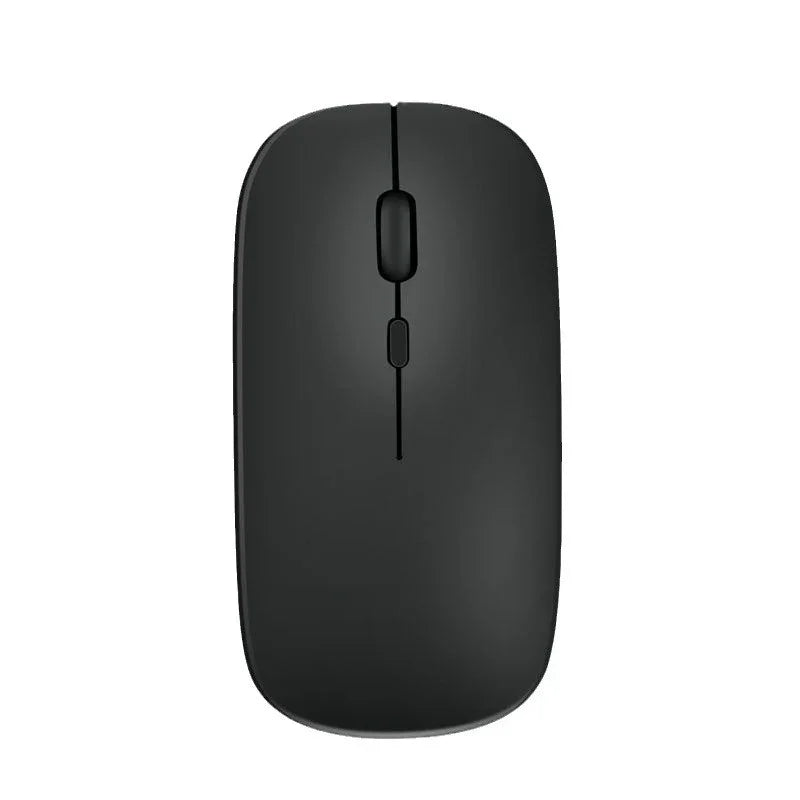 Black computer mouse on a white background