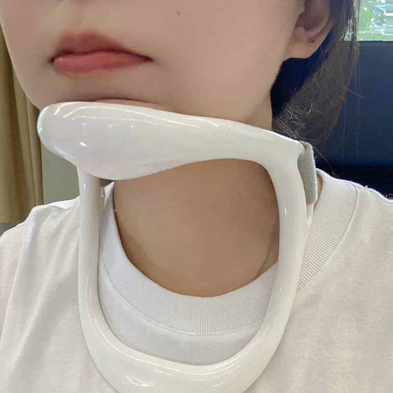 Chin exerciser device worn on jawline for facial muscle toning and fitness training
