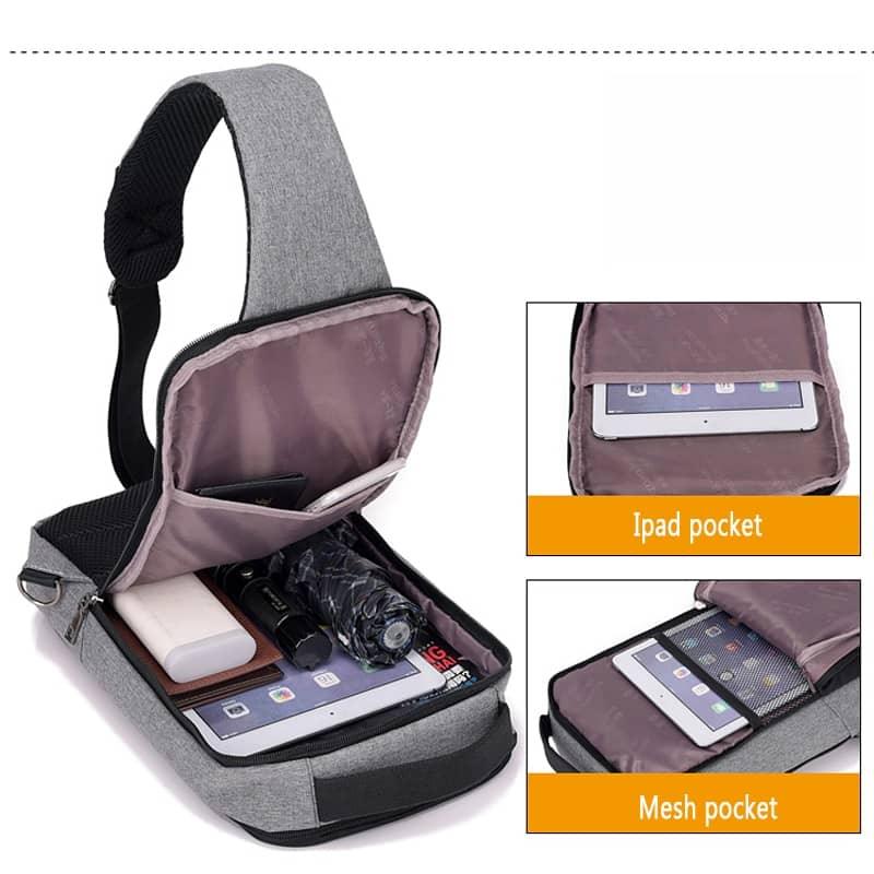 Anti-Theft Chest Bag with USB Charging Port