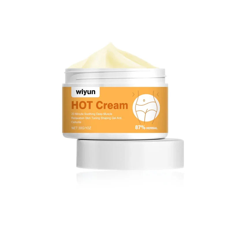 Wiyun hot cream jar for muscle relaxation, skin toning, and anti-cellulite care