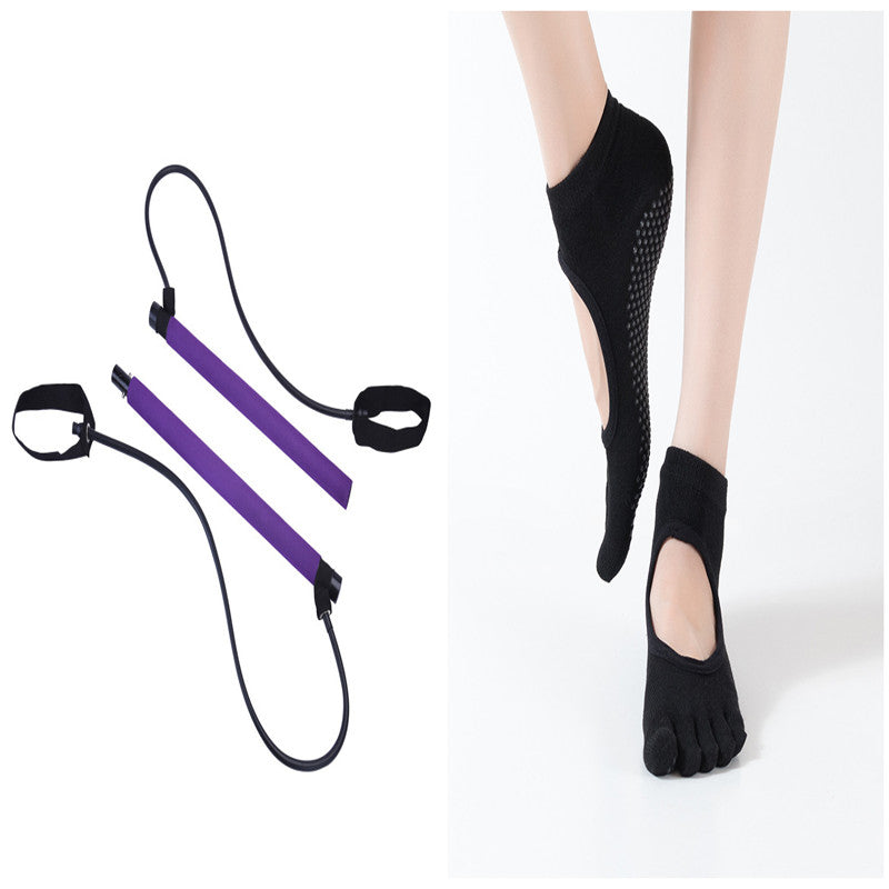 Rally Bar Chest Expansion Arm Force Bar Yoga Bar Pilates Bar Fitness Bar - Hi Fitness Gym Crop Tank Top Leggings Set - Hi Fitness