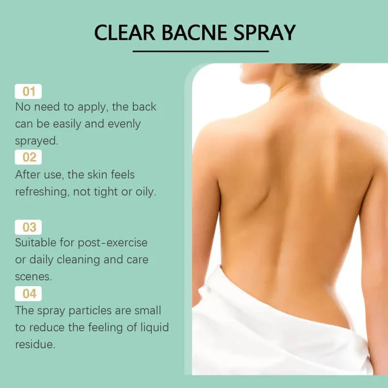 Clear Bacne Spray for post-exercise back care, refreshing non-oily formula with fine mist application