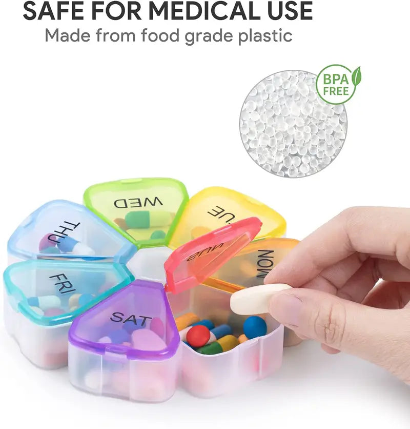 Weekly Pill Storage Box for Vitamins and Supplements