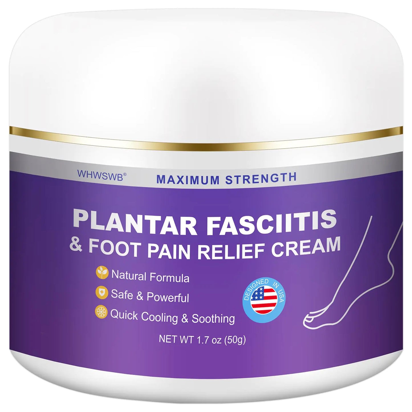 WHWSWB Plantar Fasciitis Relief Cream Heel Relief Cream for Heel Pain Plantar Fasciitis Heel Spurs - Natural Herbal Formula 1.7 OZ
