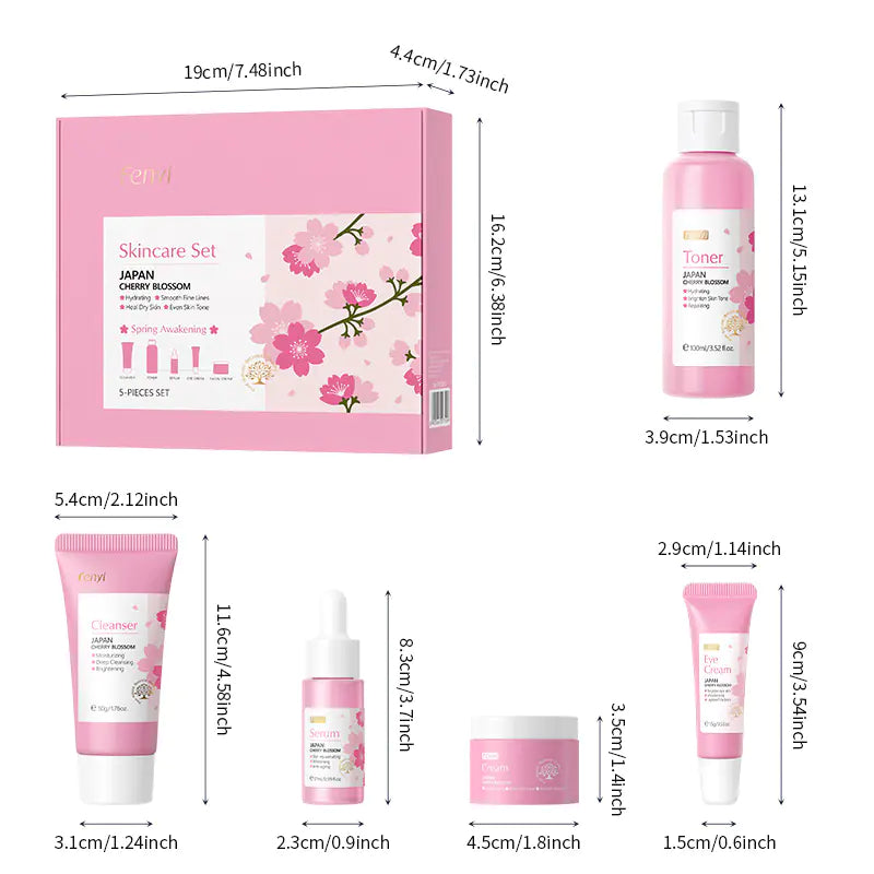 Japan Sakura Skincare Set - 5 Piece Face Care Kit/Skin care