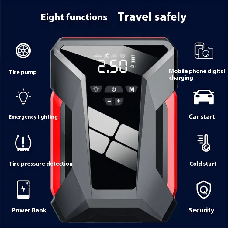 All-in-One 12V Emergency Car Power Bank & Inflatable Jump Starter
