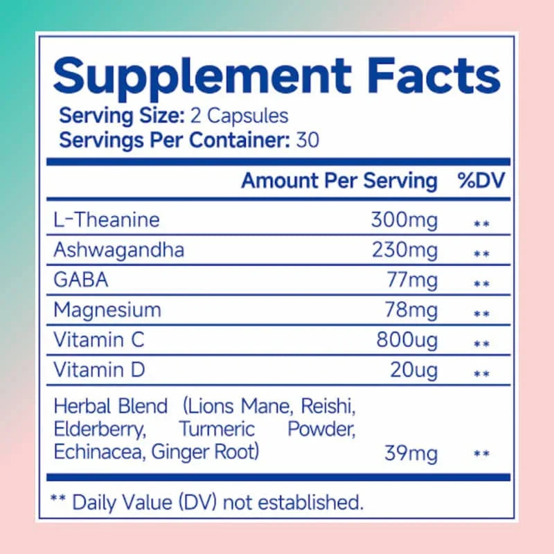 Ashwagandha & L-Theanine Capsules – Calm, Focus & Stress Relief for Women