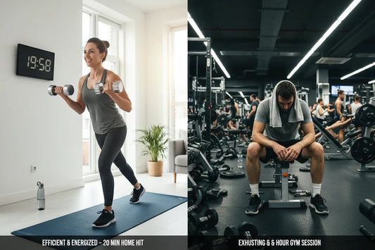 Comparison of an efficient home HIIT workout with dumbbells and an exhausting long gym session