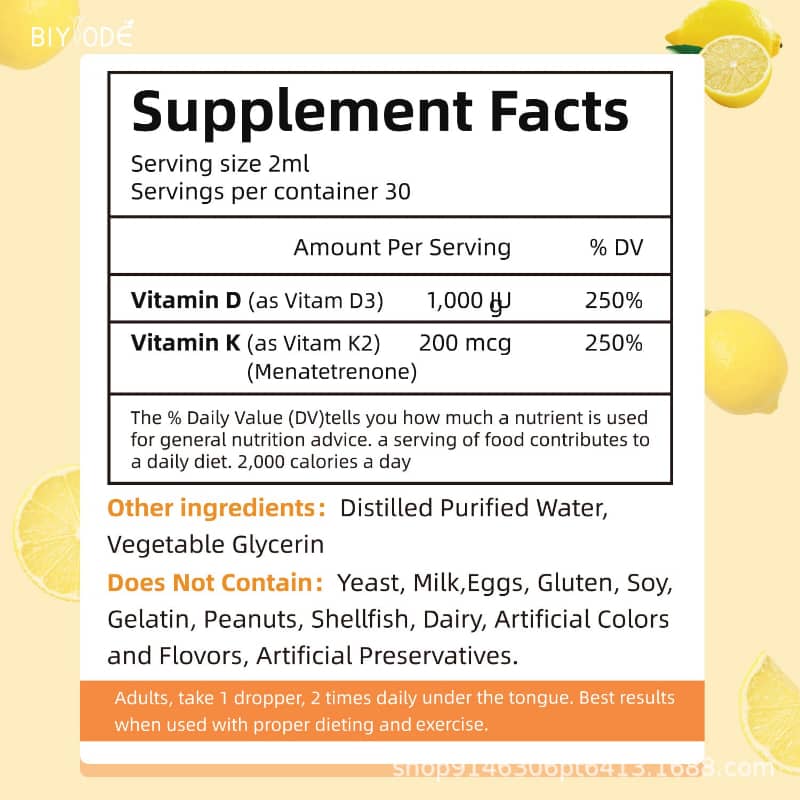 Vitamin D3 & K2 Drops – Bone, Heart & Immune Support