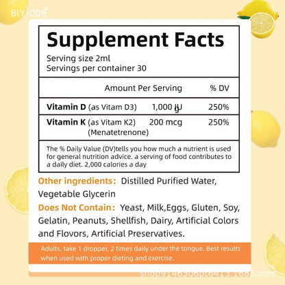 Vitamin D3 & K2 Drops – Bone, Heart & Immune Support