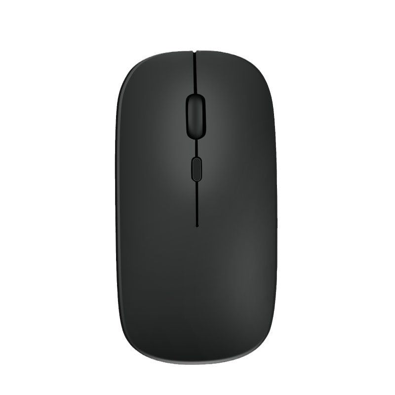 Black computer mouse on a white background