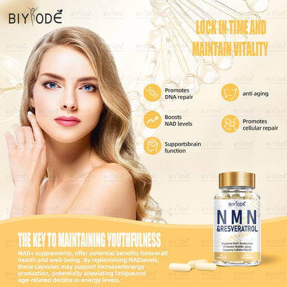 OEM Custom Food Supplements Health Vitamins Nad Supplement Wholesale Immune Support Promotes DNA Repair NMN Capsules - Hi Fitness Gym Crop Tank Top Leggings Set - Hi Fitness