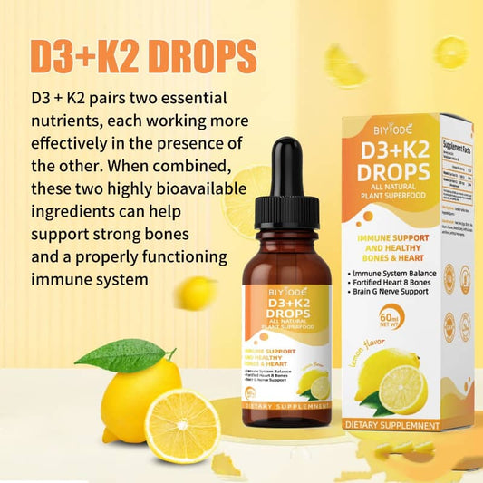 Vitamin D3 & K2 Drops – Bone, Heart & Immune Support