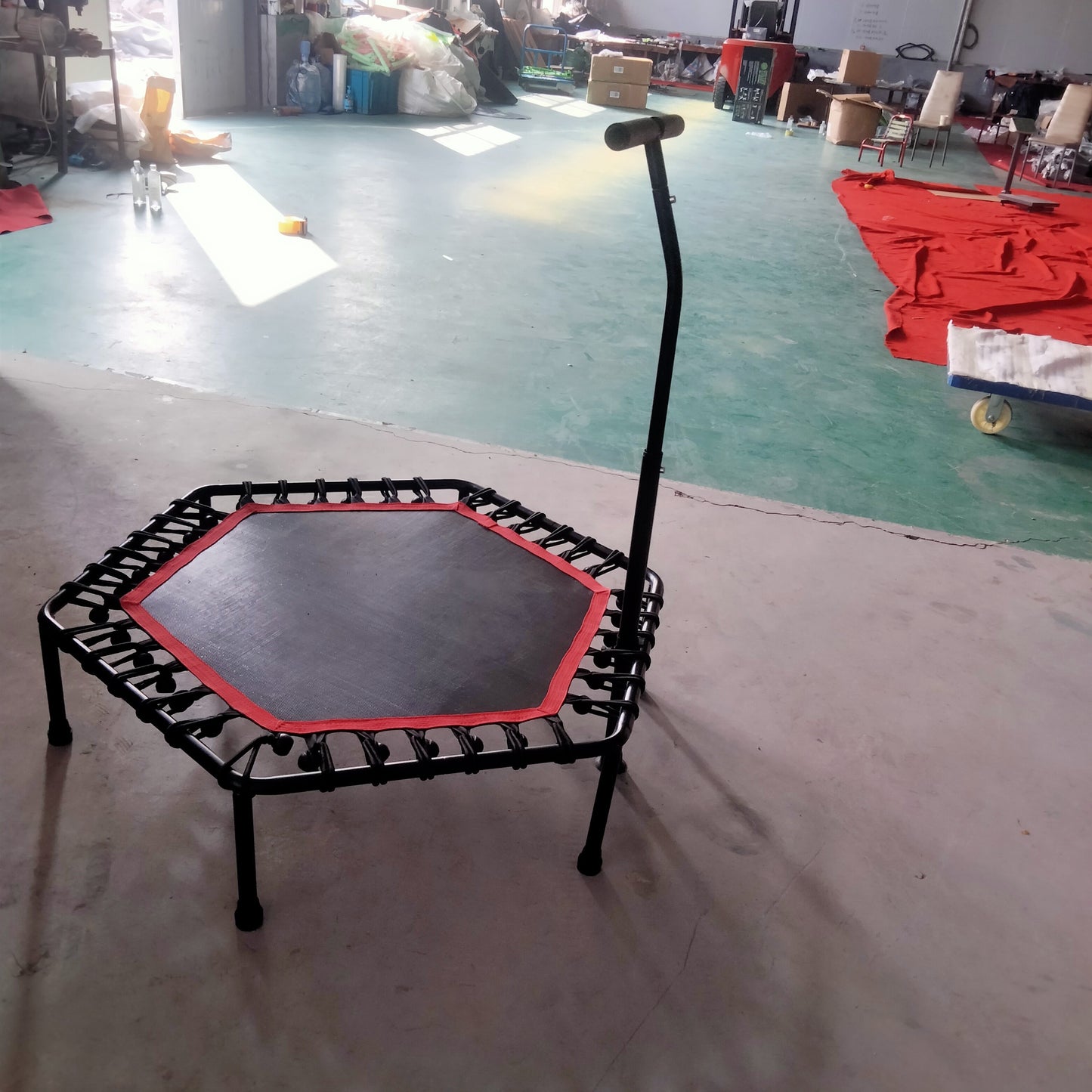 Hexagonal Armrest Indoor Household Trampoline - Hi Fitness Gym Crop Tank Top Leggings Set - Hi Fitness