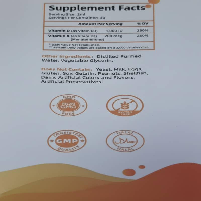 Halal Vitamin D3 & K2 Drops – Bone, Heart & Immune Support