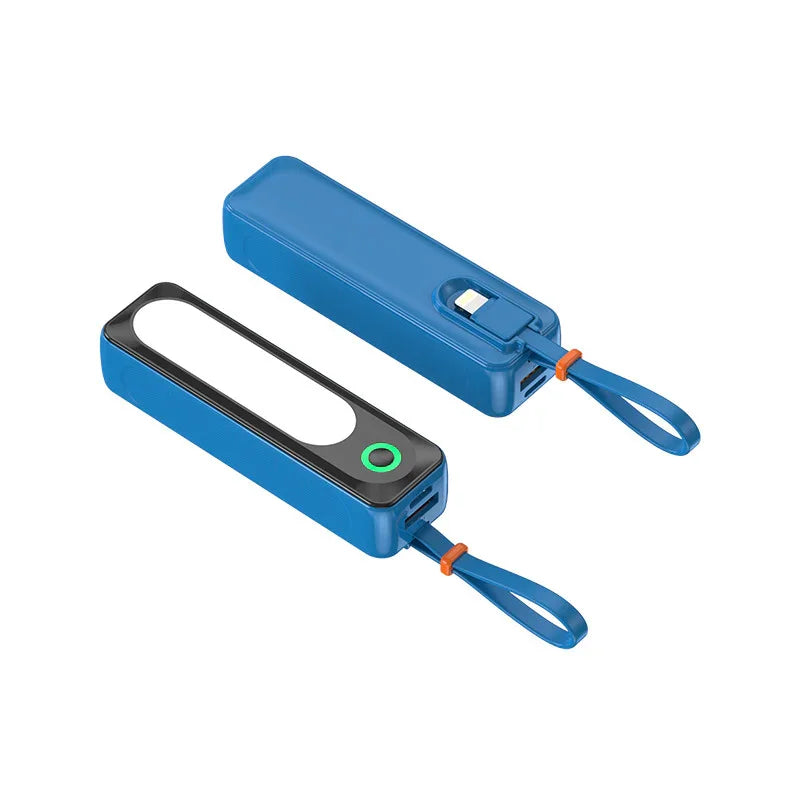 Blue portable UV sanitizer stick with lanyard for outdoor and fitness use