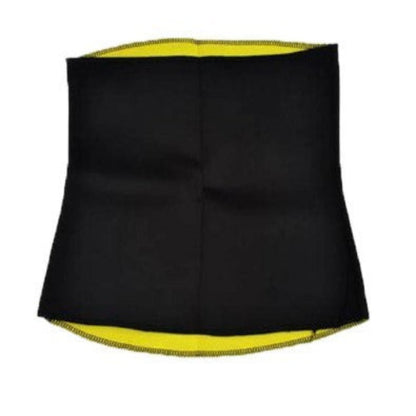 Black waist trainer with yellow interior on a white background