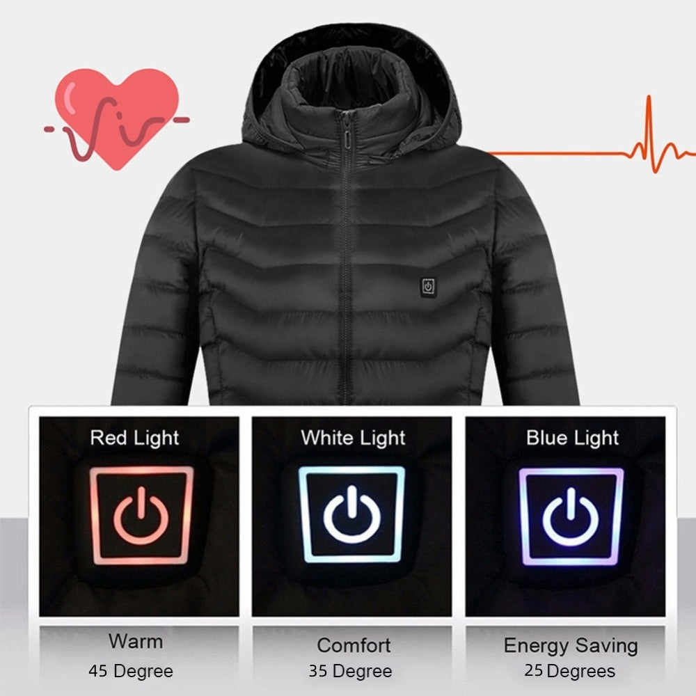 Winter Heated Jacket USB Electric Cotton Coat Zip-up Heater Thermal Clothing Heating Vest For Men - Hi Fitness Gym Crop Tank Top Leggings Set - Hi Fitness