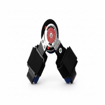 Black and red tool with a white background