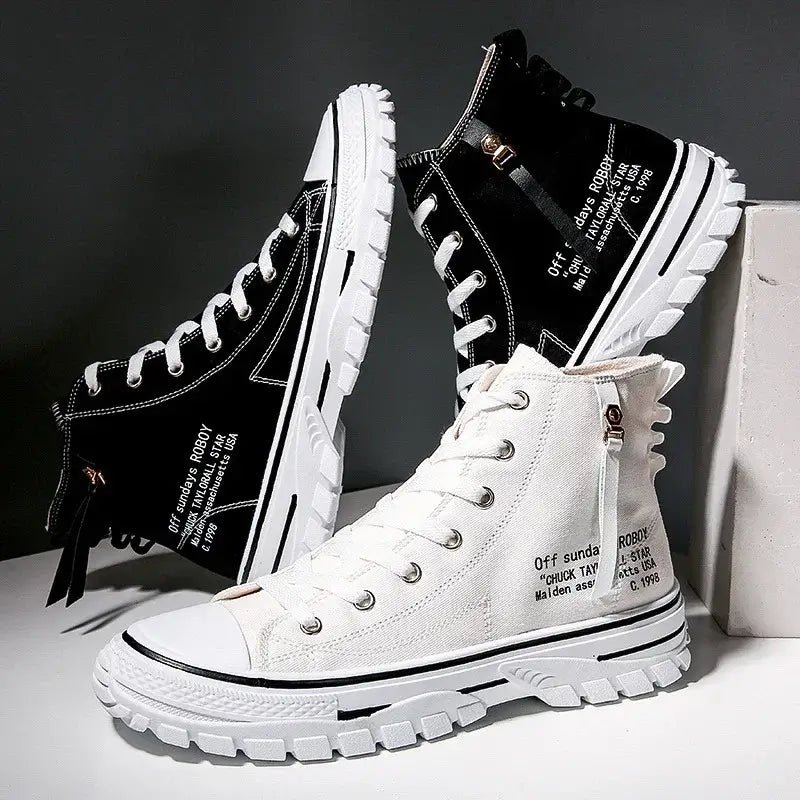 Canvas Board Shoes with Breathable Thick Sole - Gaobang Men's Casual Shoes - Hi Fitness Gym Crop Tank Top Leggings Set - Hi Fitness