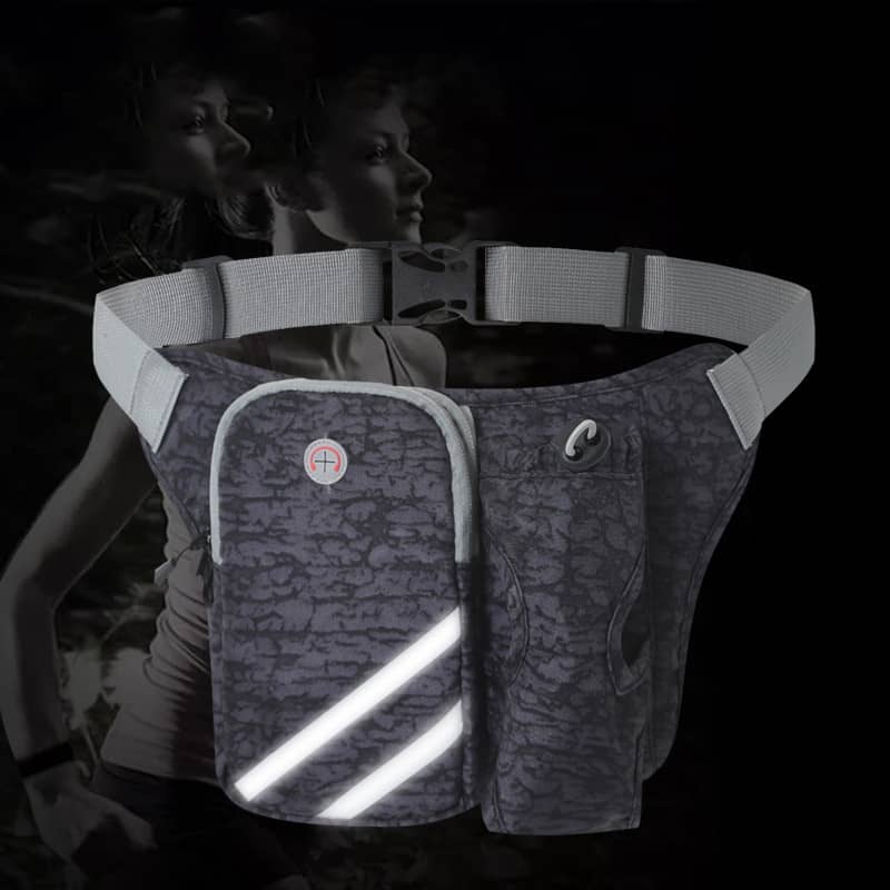 Reflective safety vest with reflective stripes on a dark background