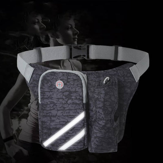 Reflective safety vest with reflective stripes on a dark background