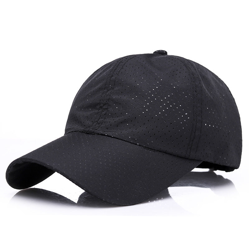 Black baseball cap on a white background