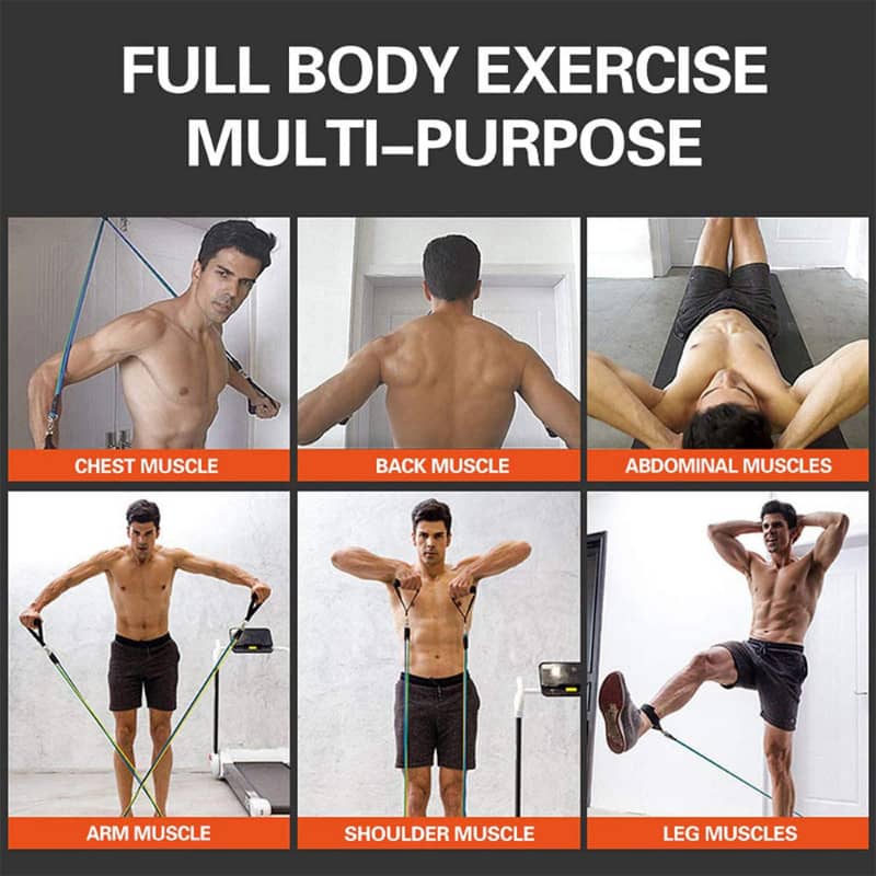 Latex Resistance Tube Band Set – 17-Piece Pull Rope Kit for Home & Gym