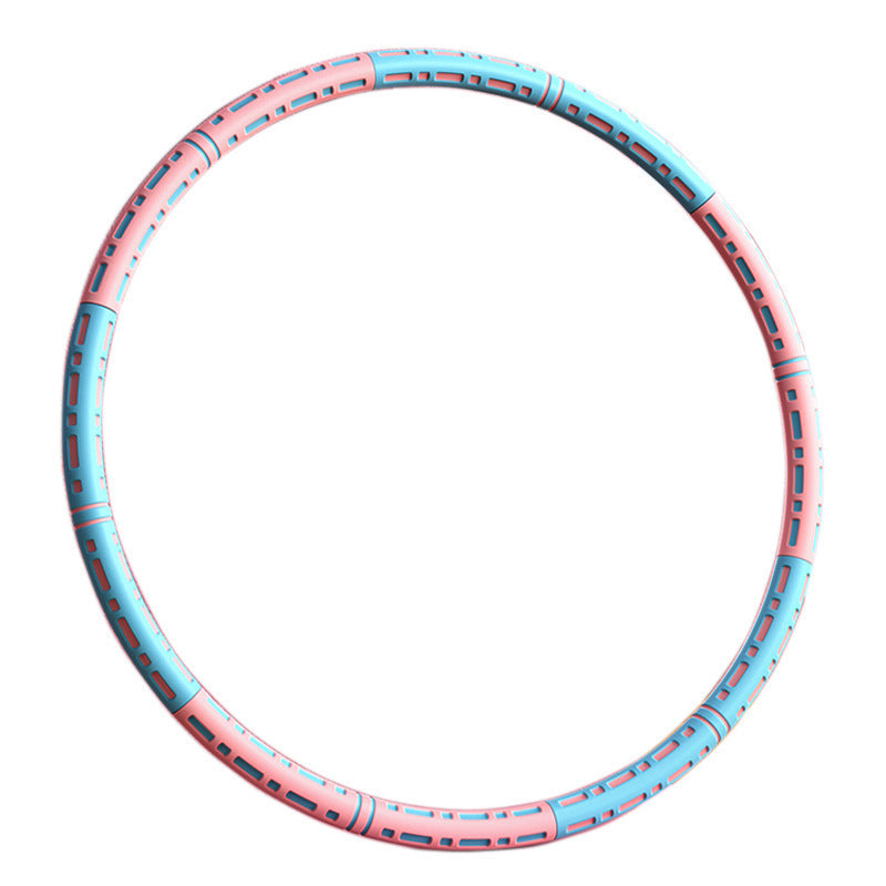 Pink and blue hula hoop on a white background