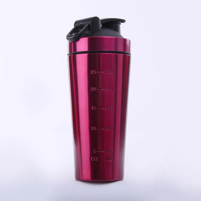 Red shaker bottle with black cap on a white background