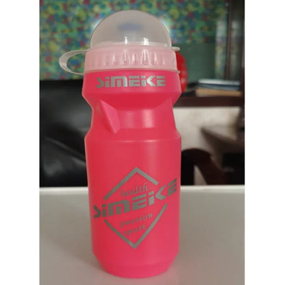 Pink sports water bottle with flip-top cap, ideal for workouts and fitness hydration