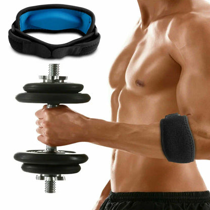 Man holding adjustable dumbbells with wrist support on a white background