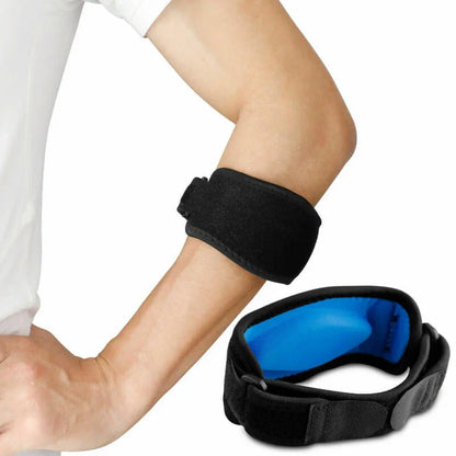 Black wrist support brace with blue interior on a white background