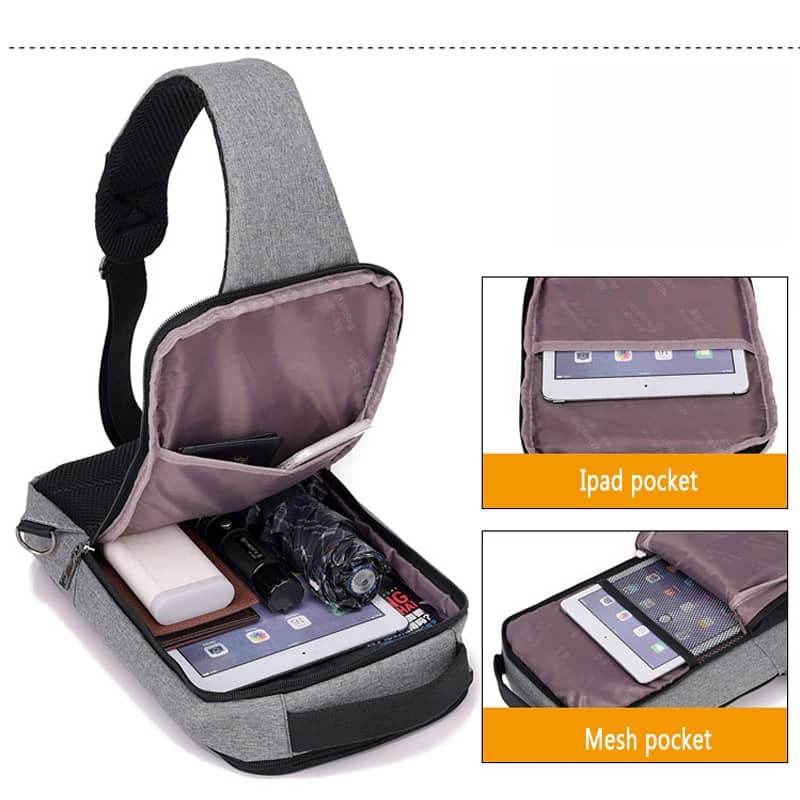 Anti-Theft Chest Bag with USB Charging Port