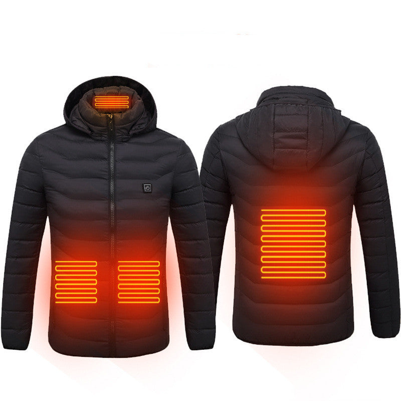 Winter Heated Jacket USB Electric Cotton Coat Zip-up Heater Thermal Clothing Heating Vest For Men - Hi Fitness Gym Crop Tank Top Leggings Set - Hi Fitness