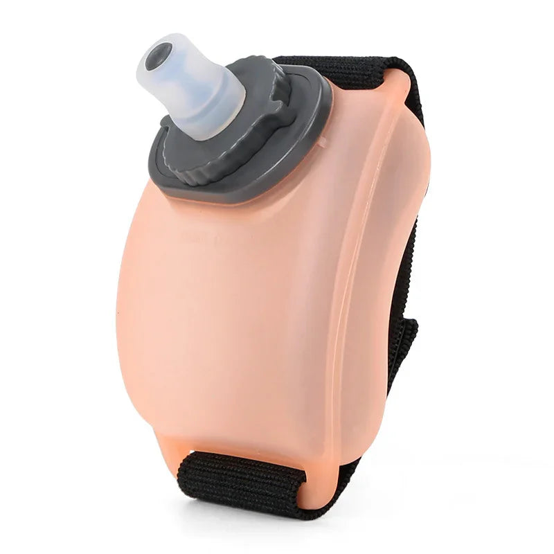 Compact sports water bottle with strap and ergonomic spout for fitness and outdoor activities