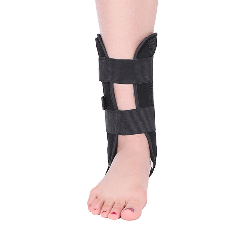 Black ankle support brace on a white background