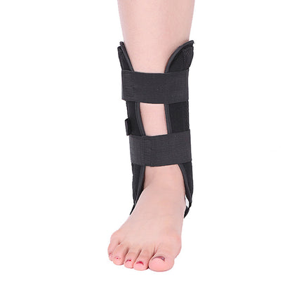 Black ankle support brace on a white background
