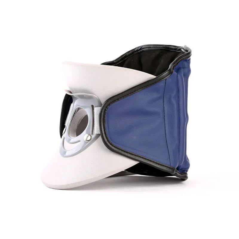 Hi Fitness adjustable neck traction collar with blue padding and metal support for pain relief