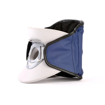 Hi Fitness adjustable neck traction collar with blue padding and metal support for pain relief