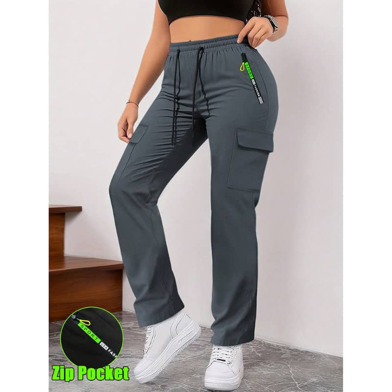 Women's Retro Large Pocket Casual Pants