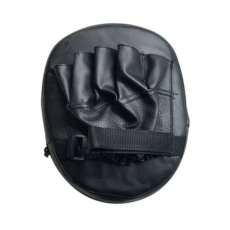 Black leather focus mitt for boxing and martial arts training