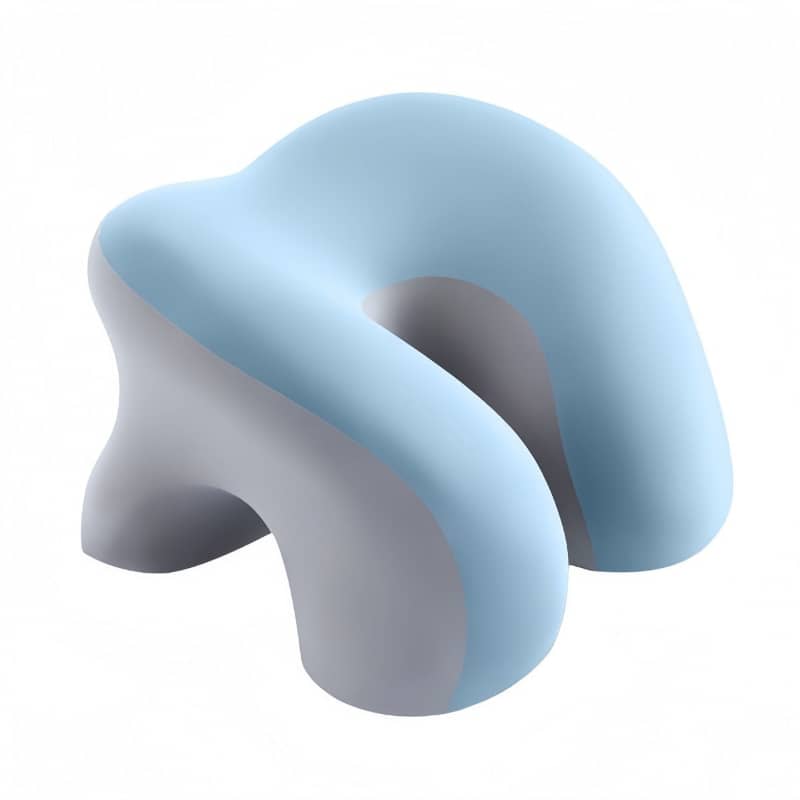 Blue and gray abstract 3D object on a white background