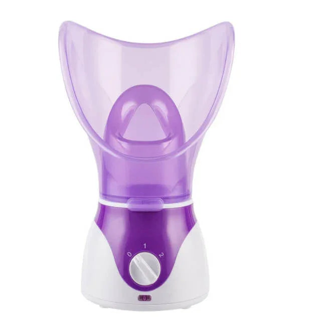 Purple and white facial steamer for skincare and wellness routines