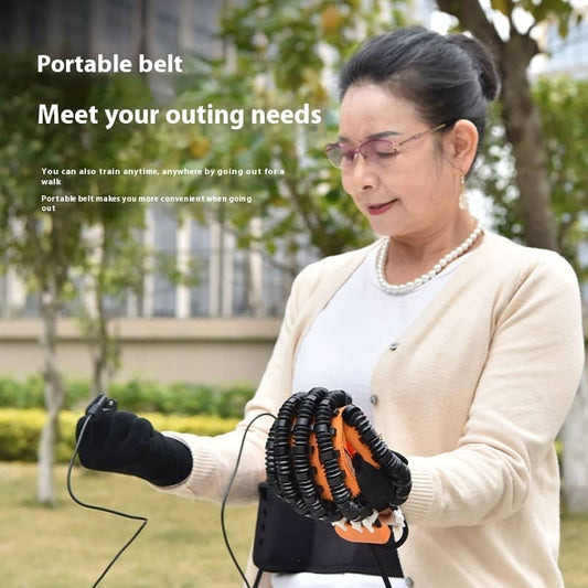 Woman using a portable dog training device in an outdoor setting