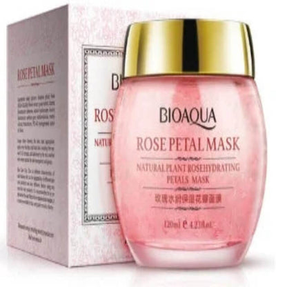 Bioaqua Rose Petal Mask jar and box, hydrating natural plant facial skincare product