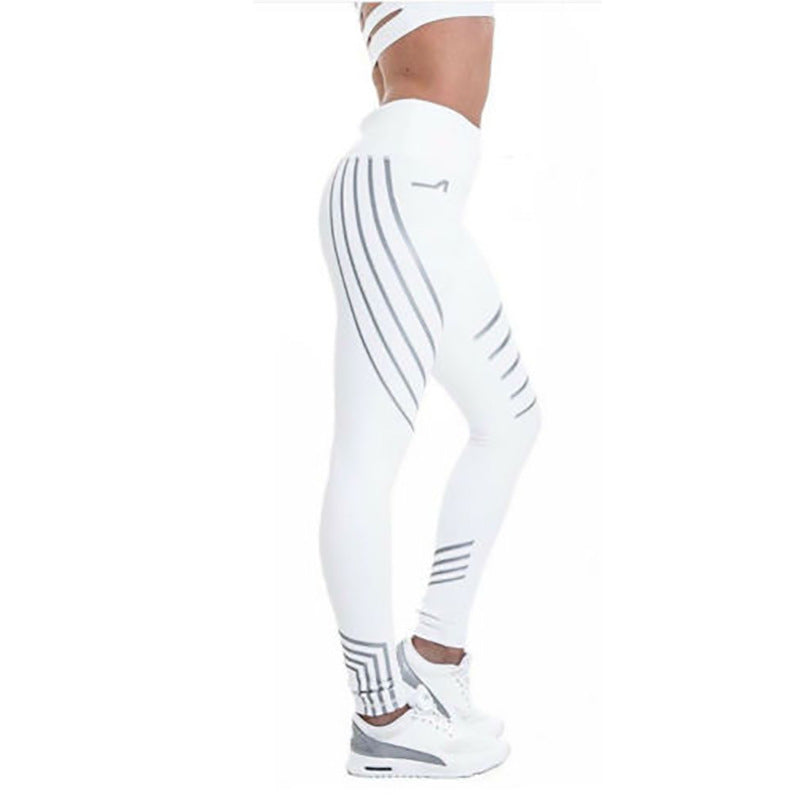 Women's Reflective High-Waist Yoga Leggings – Sport & Fitness Pants