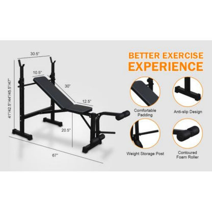 Olympic Weight Bench with Squat Rack & Bench Press