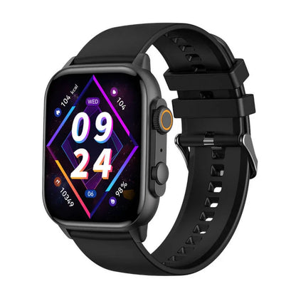 Black fitness smartwatch with colorful display and silicone wristband for tracking activity