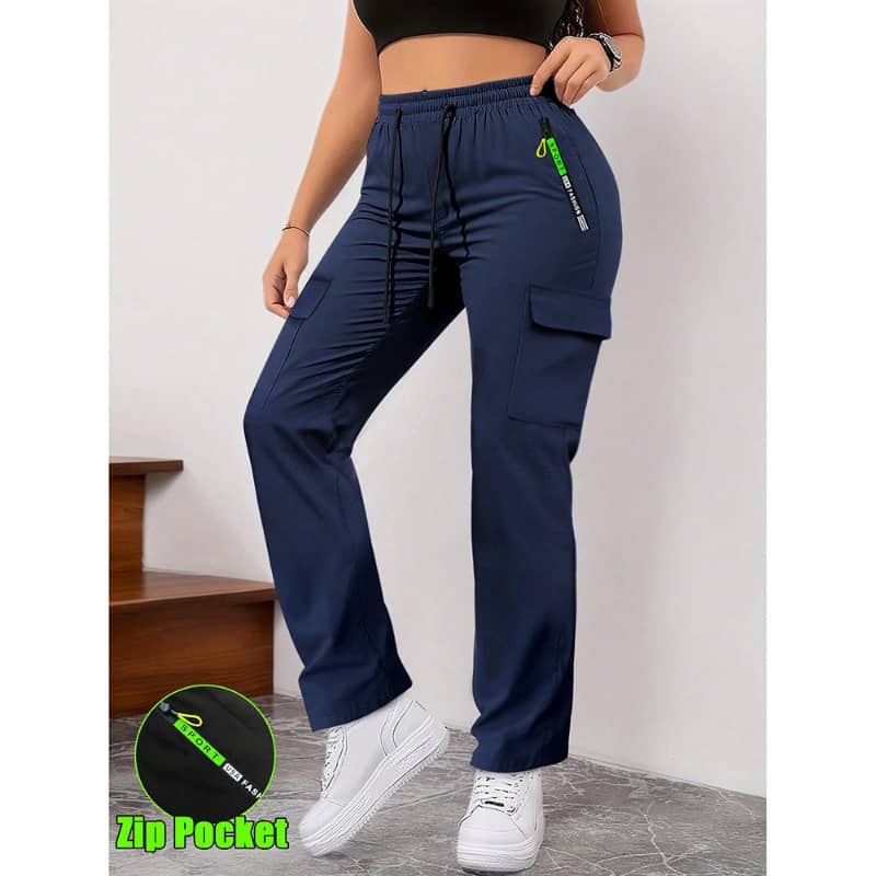 Women's Retro Large Pocket Casual Pants